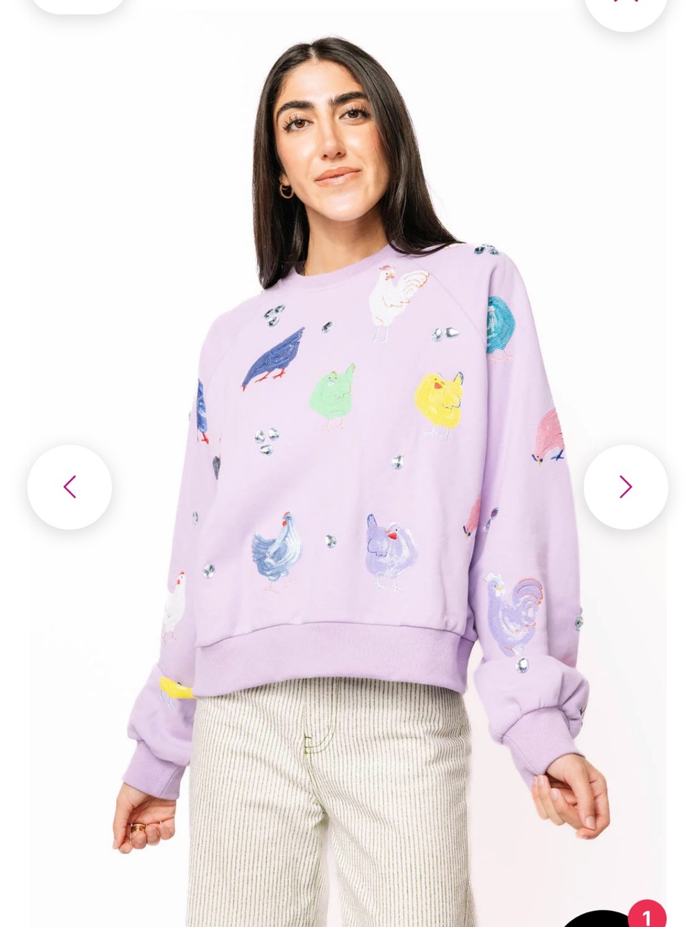 Queen of Sparkles Chicken Sweatshirt Size Small